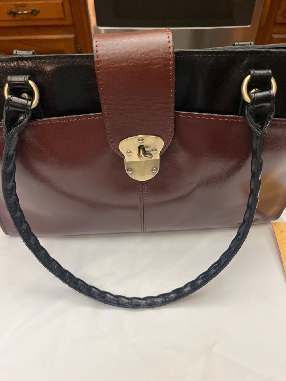 NWT Patricia Nash Shoulder Tote/Satchel.  Blk/Brown. - Picture 6 of 16